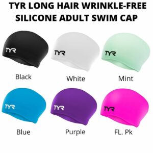 TYR Long hair Wrinkle-free silicone adult swimcap